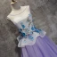 Chic / Beautiful White Lilac Prom Dresses 2017 A-Line / Princess Scoop Neck Sleeveless Appliques Lace Crystal Floor-Length / Long Ruffle Pierced Backless Formal Dresses
