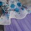 Chic / Beautiful White Lilac Prom Dresses 2017 A-Line / Princess Scoop Neck Sleeveless Appliques Lace Crystal Floor-Length / Long Ruffle Pierced Backless Formal Dresses