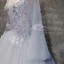 Chic / Beautiful Silver Prom Dresses 2017 Ball Gown Scoop Neck Long Sleeve Appliques Lace Flower Floor-Length / Long Pleated Pierced Backless Formal Dresses