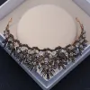 Vintage / Retro Baroque Black Tiara 2018 Metal Crystal Rhinestone Wedding Accessories