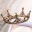 Vintage / Retro Baroque Bronze Tiara 2018 Metal Rhinestone Green Red Beading Accessories