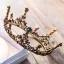 Vintage / Retro Baroque Bronze Tiara 2018 Metal Rhinestone Green Red Beading Accessories