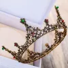 Vintage / Retro Baroque Bronze Tiara 2018 Metal Rhinestone Green Red Beading Accessories