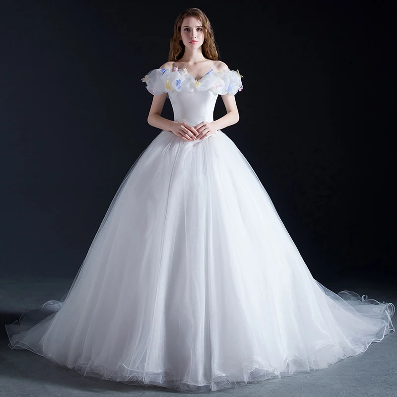 open lace back dress Glamorous Off The Shoulder Prom Dress with Split Ruffles A-Line Evening Gowns main image 0