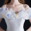 Cinderella White Prom Dresses 2017 Ball Gown Off-The-Shoulder Short Sleeve Butterfly Appliques Flower Chapel Train Ruffle Backless Formal Dresses
