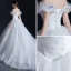 Cinderella White Prom Dresses 2017 Ball Gown Off-The-Shoulder Short Sleeve Butterfly Appliques Flower Chapel Train Ruffle Backless Formal Dresses