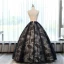 Chic / Belle Champagne Bleu Marine Robe De Bal 2017 Robe Boule Encolure Dégagée Sans Manches Appliques En Dentelle Paillettes Perle Noeud Ceinture Longue Volants Percé Dos Nu Robe De Ceremonie