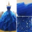 Fine Ballkjoler 2017 Ballkjole Kjæreste Uten Ermer Appliques Blonder Paljetter Rhinestone Lange Gripende Ruffles Ryggløse Formelle Kjoler