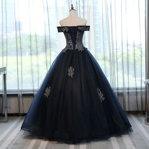 Chic / Beautiful Red Prom Dresses 2017 Ball Gown Off-The-Shoulder Short Sleeve Rhinestone Appliques Flower Floor-Length / Long Ruffle Backless Formal Dresses