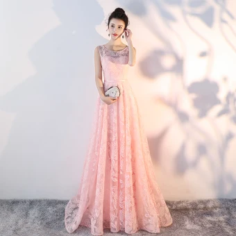 Bling Bling Perle Rose Transparentes Dentelle Robe De Soirée 2018 Princesse Encolure Dégagée Sans Manches Ceinture Tribunal Train Volants Dos Nu Robe De Ceremonie