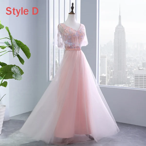 Chic / Belle Perle Rose Robe Demoiselle D'honneur 2018 Princesse Appliques Fleur Noeud Ceinture Perlage Longue Volants Dos Nu Robe Pour Mariage