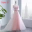 Chic / Belle Perle Rose Robe Demoiselle D'honneur 2018 Princesse Appliques Fleur Noeud Ceinture Perlage Longue Volants Dos Nu Robe Pour Mariage