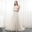 Elegant Champagne Organza Sommer Selskapskjoler 2018 Prinsesse Spaghettistropper Kjæreste Uten Ermer Appliques Blonder Rhinestone Domstol Tog Buste Ryggløse Formelle Kjoler