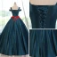 Chic / Beautiful Ink Blue Prom Dresses 2017 Ball Gown V-Neck Short Sleeve Appliques Flower Rhinestone Floor-Length / Long Ruffle Backless Formal Dresses