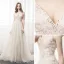 Elegant Champagne Organza Sommer Selskapskjoler 2018 Prinsesse Spaghettistropper Kjæreste Uten Ermer Appliques Blonder Rhinestone Domstol Tog Buste Ryggløse Formelle Kjoler