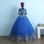 Chic / Belle Rose Bonbon Robe De Bal 2017 Robe Boule Encolure Dégagée Manches Longues Doré Appliques En Dentelle Longue Volants Percé Dos Nu Robe De Ceremonie