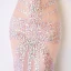 Sexy Perle Rose Transparentes Robe De Soirée 2018 Trompette / Sirène V-Cou Sans Manches Perlage Cristal Longue Dos Nu Robe De Ceremonie