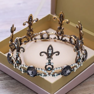 Vintage Zwarte Tiara 2018 Metaal Rhinestone Huwelijk Accessoires