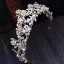 Chic / Beautiful Gold Silver Tiara 2018 Metal Crystal Pearl Rhinestone Leaf Accessories