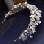 Chic / Beautiful Gold Silver Tiara 2018 Metal Crystal Pearl Rhinestone Leaf Accessories