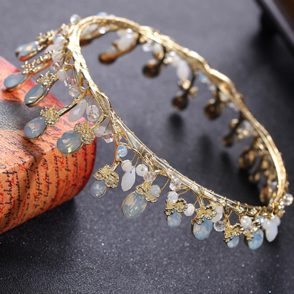 Modest / Simple Gold Tiara 2018 Metal Rhinestone Crystal Wedding Accessories