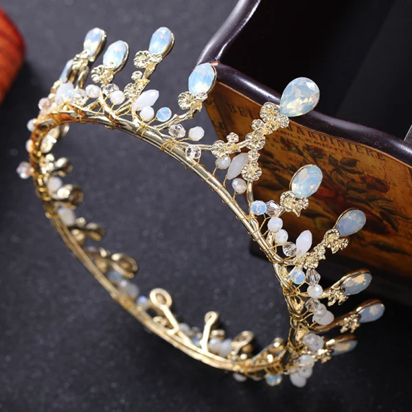 Modest / Simple Gold Tiara 2018 Metal Rhinestone Crystal Wedding Accessories