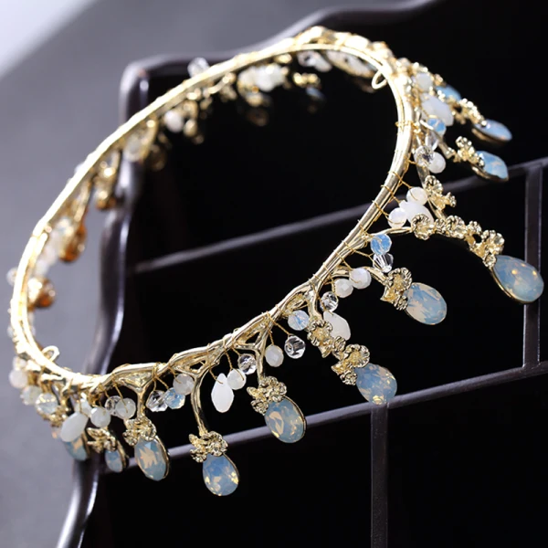 Modest / Simple Gold Tiara 2018 Metal Rhinestone Crystal Wedding Accessories