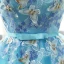 Chic / Belle Bleu Robe De Bal 2017 Robe Boule Cristal Encolure Dégagée Sans Manches Appliques Fleur Noeud Ceinture Longue Volants Percé Dos Nu Robe De Ceremonie