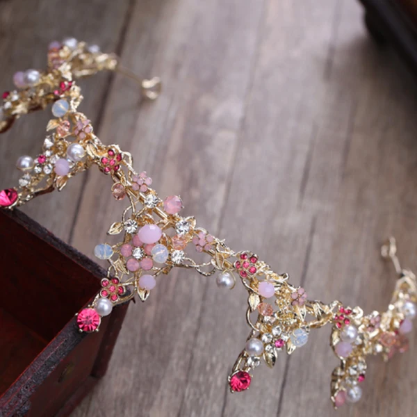 Simple Rose Bonbon Faux Diamant Tiare 2018 Métal Perle Cristal Mariage Accessorize