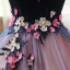 Chic / Belle Bleu Marine Perle Rose Robe De Bal 2017 Robe Boule V-Cou Sans Manches Appliques En Dentelle Fleur Perle Paillettes Longue Volants Dos Nu Robe De Ceremonie