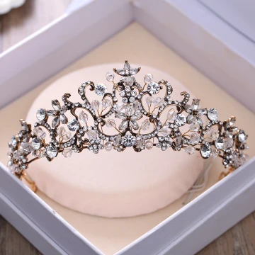 Vintage Zwarte Tiara 2018 Metaal Rhinestone Kristal Huwelijk Accessoires