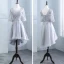 High Low Grey Pierced Bridesmaid Dresses 2018 A-Line / Princess Appliques Lace Sash Asymmetrical Ruffle Backless Wedding Party Dresses