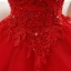 Schöne Rot Ballkleider 2017 Ballkleid Bandeau V-Ausschnitt Kurze Ärmel Applikationen Spitze Strass Perlenstickerei Pailletten Lange Rüschen Rückenfreies