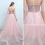 Mote Perle Rosa Selskapskjoler 2018 Prinsesse Kjæreste Uten Ermer Sash Beading Domstol Tog Buste Ryggløse Formelle Kjoler