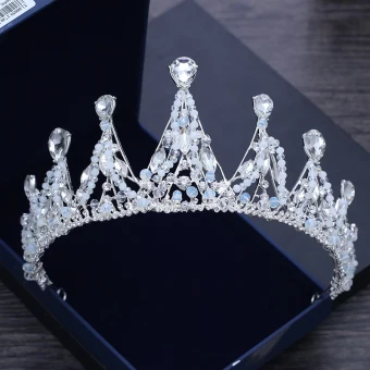 Luxury Gorgeous Silver Tiara 2018 Metal Beading Crystal Rhinestone Wedding Accessories