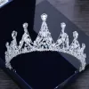 Luxury / Gorgeous Silver Tiara 2018 Metal Beading Crystal Rhinestone Wedding Accessories