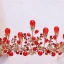 Piękne Czerwone Kryształ Perła Rhinestone Tiara 2018 Metal Ślub Akcesoria
