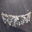 Enkel Gull Tiara 2018 Metall Krystall Beading Rhinestone Perle Tilbehør