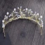 Enkel Gull Tiara 2018 Metall Krystall Beading Rhinestone Perle Tilbehør