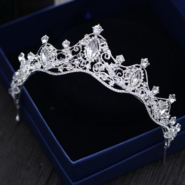 Sparkly Silver Tiara 2018 Metal Crystal Beading Rhinestone Accessories