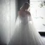 Chic / Beautiful Romantic Outdoor / Garden Wedding Dresses 2017 Rhinestone Lace Appliques Sleeveless Off-The-Shoulder Backless Cathedral Train White Ball Gown