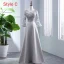 Modest / Simple Grey Pierced Bridesmaid Dresses 2018 A-Line / Princess Appliques Lace Sash Floor-Length / Long Backless Wedding Party Dresses