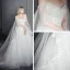 Chic / Beautiful Romantic Outdoor / Garden Wedding Dresses 2017 Rhinestone Lace Appliques Sleeveless Off-The-Shoulder Backless Cathedral Train White Ball Gown
