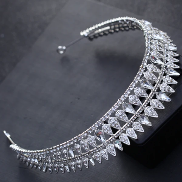 Luksus Sølv Bryllup Tilbehør 2018 Metall Rhinestone Tiara