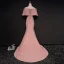 Chic / Beautiful Pearl Pink Evening Dresses  2017 Trumpet / Mermaid Off-The-Shoulder 1/2 Sleeves Crystal Beading Court Train Split Front Backless Formal Dresses