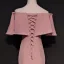 Chic / Beautiful Pearl Pink Evening Dresses  2017 Trumpet / Mermaid Off-The-Shoulder 1/2 Sleeves Crystal Beading Court Train Split Front Backless Formal Dresses