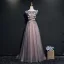 Chic / Belle Noire Robe De Soirée 2017 Princesse Encolure Dégagée Sans Manches Appliques Fleur Perle Tribunal Train Volants Dos Nu Robe De Ceremonie