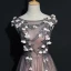 Chic / Belle Noire Robe De Soirée 2017 Princesse Encolure Dégagée Sans Manches Appliques Fleur Perle Tribunal Train Volants Dos Nu Robe De Ceremonie
