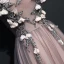 Chic / Belle Noire Robe De Soirée 2017 Princesse Encolure Dégagée Sans Manches Appliques Fleur Perle Tribunal Train Volants Dos Nu Robe De Ceremonie