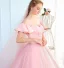 Simple Rougissant Rose Transparentes Robe De Mariée 2018 Robe Boule Encolure Dégagée Manches Courtes Dos Nu Volants Chapel Train